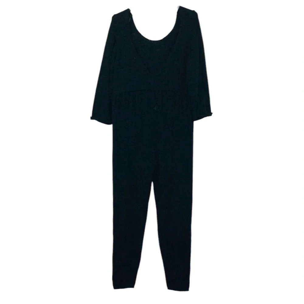Free People Beach Black Sweater Jumpsuit
